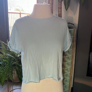 We the Free Cropped Tee, NWT, Light Blue, Sz XS